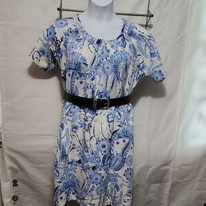 NWOT 100% Linen Lantana Casual XL Dress W/bonus Belt.
